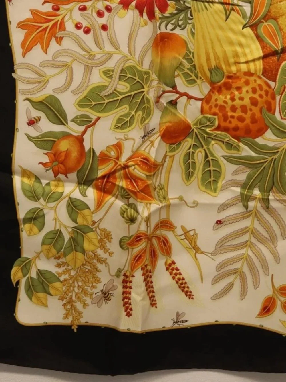 Salvatore Ferragamo Scarf Silk Black Auth 174683A